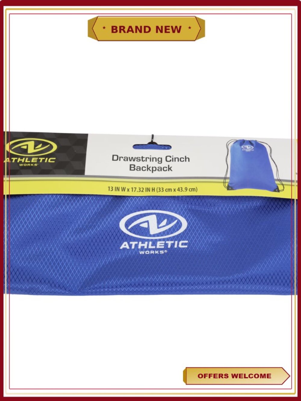 Athletic Works 11L Cinch Sack Backpack (2 Pack) Drawstring Gym Bag - Picture 6 of 6